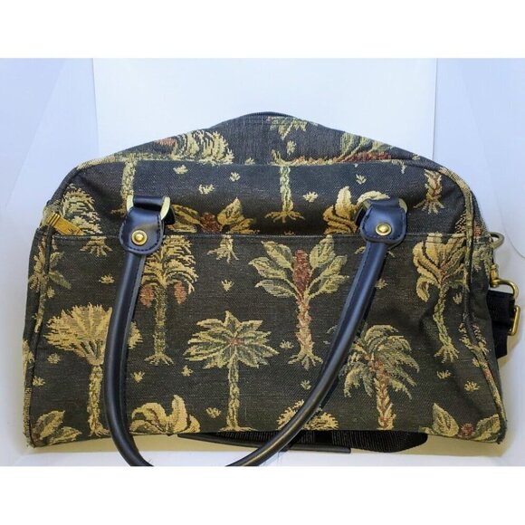 Vintage Ricardo Beverly Hills Palm Tree Tapestry Shoulder Overnight Bag Luggage - Picture 8 of 10